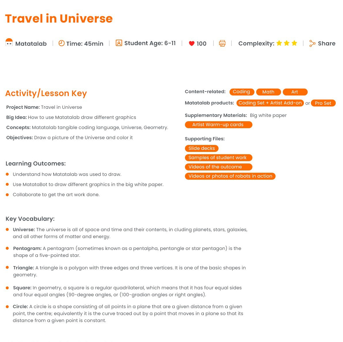 Travel In Universe - Coding Toys - Matatalab