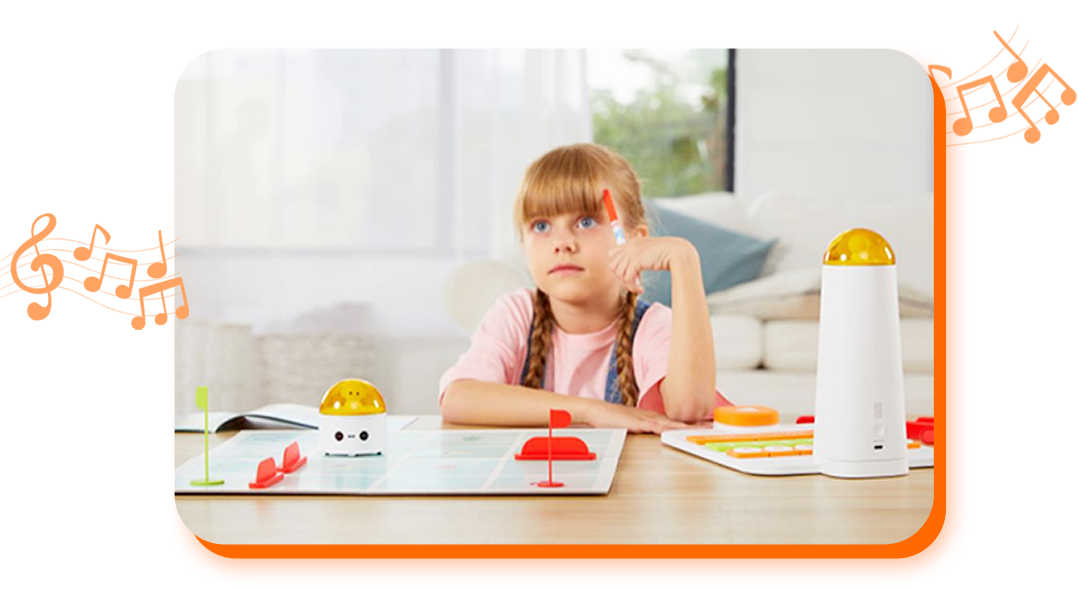 A Gril Listening Music - Coding Kits for Kids - Matatalab